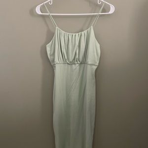 green mini dress